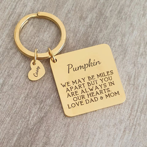 Amaya Gold Personalized Keyring, Stainless Steel (READY IN 3 DAYS!)
