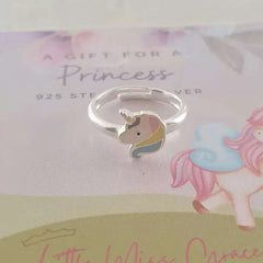 Children's silver unicorn ring
