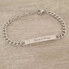 Armani Personalized Ladies Pink CZ Stainless Steel bracelet, Adjustable Size (READY IN 3 DAYS)
