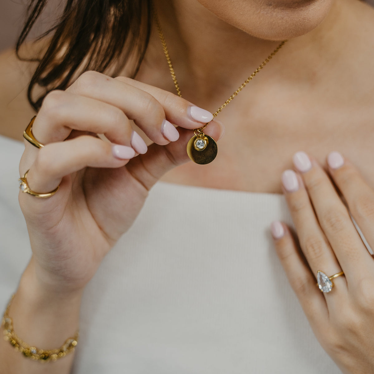 LAMIA GOLD PERSONALISED BIRTHSTONE NECKLACE (READY IN 3 DAYS)