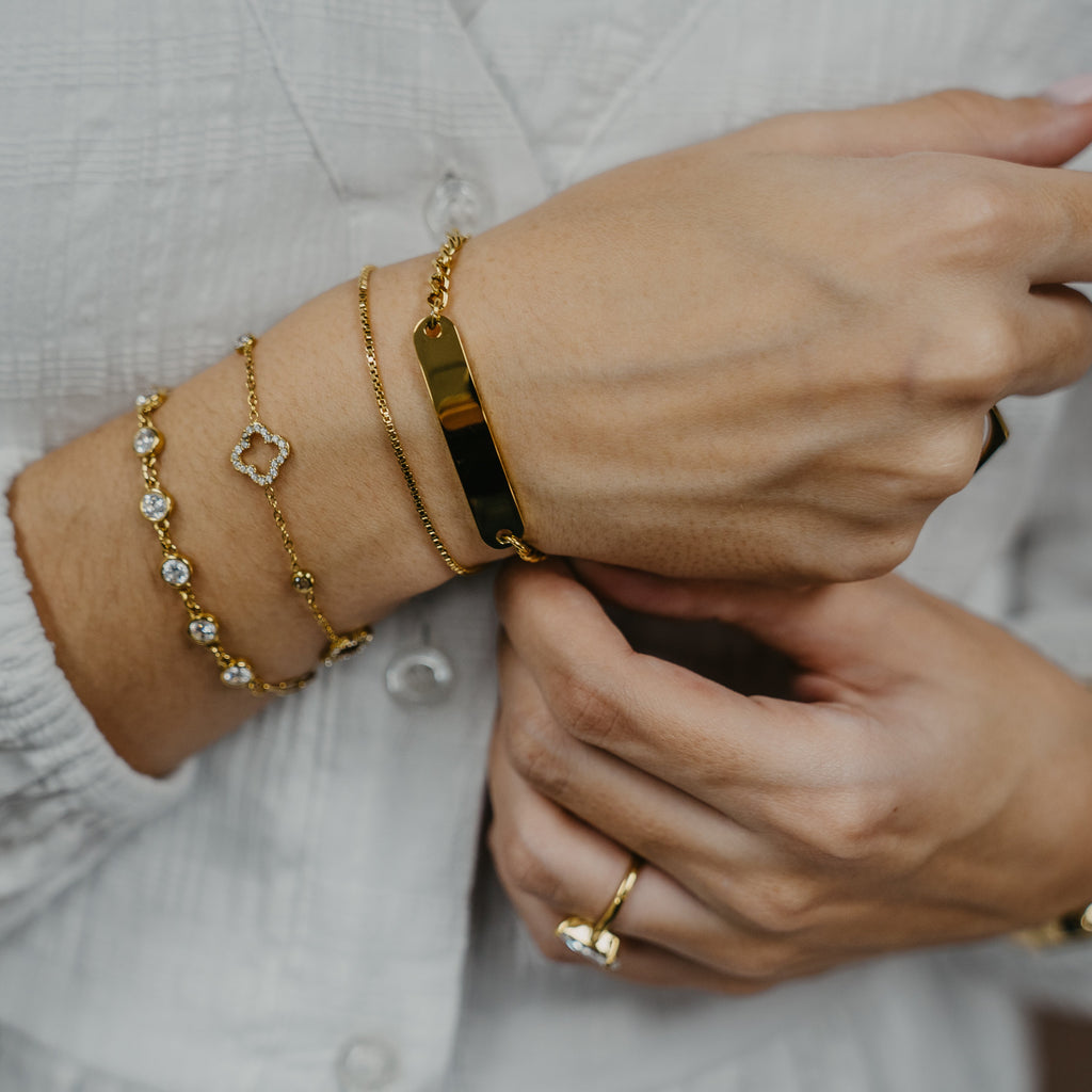 SHAMIRA GOLD PERSONALISED LAYERED BRACELET (READY IN 3 DAYS)