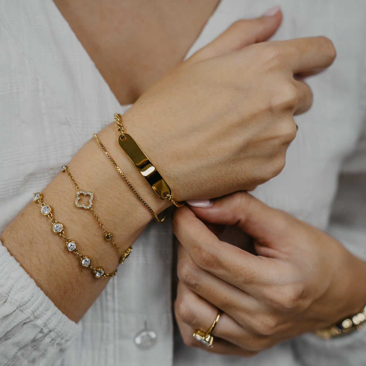 SHAMIRA GOLD PERSONALISED LAYERED BRACELET (READY IN 3 DAYS)