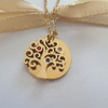 Tiana Ladie's Round Disc and Tree Necklace, Gold Stainless Steel (READY IN 3 DAYS!)