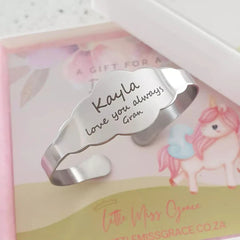 Personalized Children's Baby Bangle, Stainless Steel, Adjustable 0-5 Years (READY IN 3 DAYS)