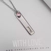 Personalized bar necklace with Birthstone