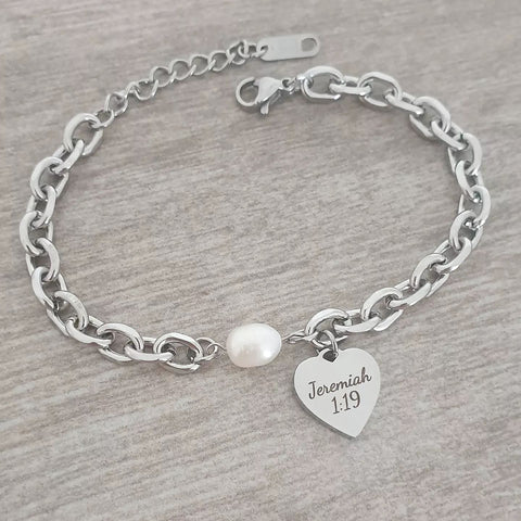 Milla Personalized Silver Stainless Steel bracelet, Adjustable Size (READY IN 3 DAYS!)