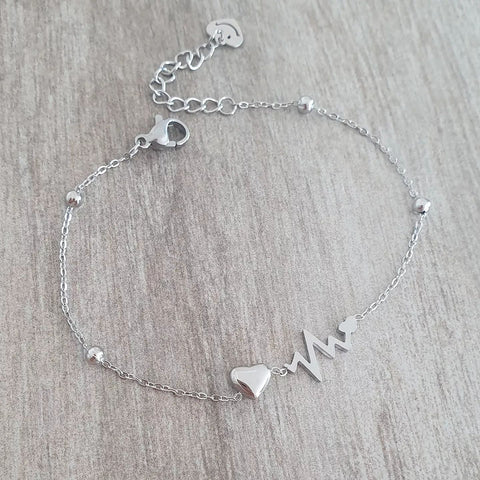 Yaniva Heart Beat Bracelet, Stainless Steel, Adjustable up to 21cm