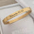Kiera Personalized Gold Stainless Steel Clip Open Bangle, SIZE: 58mm Diameter (READY IN 3 DAYS)
