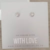 Cara 925 Sterling Silver Crystal Earrings, Size 7mm