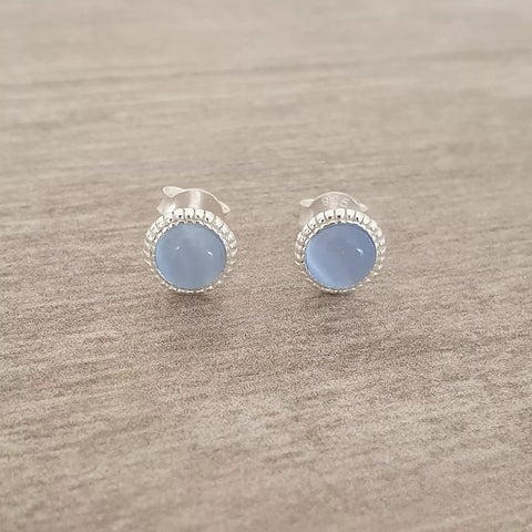 Blue cat eye earrings