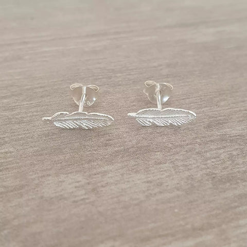 silver leaf earrings