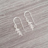 Haisley 925 Sterling Silver CZ Leaf dangle earrings, Size 6x12mm