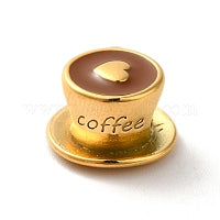 Coffee Cup European Charm, Gold Stainless Steel (PRE-ORDER ALLOW 10 DAYS)