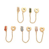 European Stopper Charms with Chain, Assorted Colours, Gold Stainless Steel (PRE-ORDER ALLOW 10 DAYS)