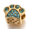 Paw European Charm, Gold Stainless Steel