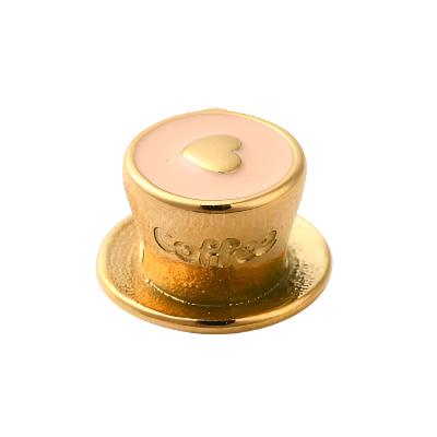 Coffee Cup European Charm, Gold Stainless Steel (Purchase on Back Order 2-3 weeks)