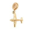 Airplane European Charm Bead, Gold Tarnish Proof Stainless Steel