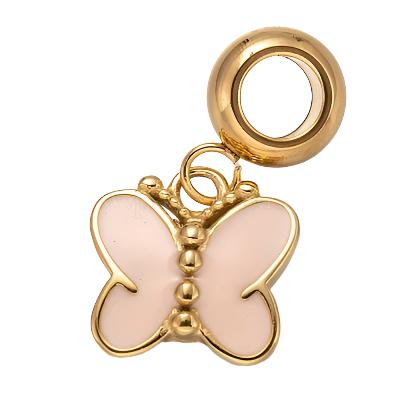 Charis Love Story European Single Charm Bead, Gold Stainless Steel (Purchase on Back Order 2-3 weeks)
