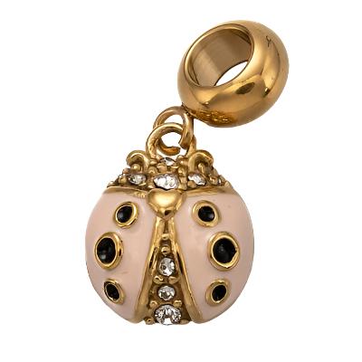 Charis Love Story European Single Charm Bead, Gold Stainless Steel (Purchase on Back Order 2-3 weeks)