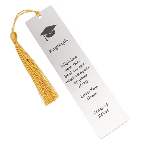 Graduation Gift Personalized Bookmark, Stainless Steel