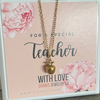 Teacher's Gift Apple Necklace, Gold Stainless Steel