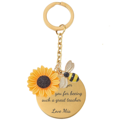 Personalized Teacher's Gift Keyring in a Gift Box (Purchase on Back Order 7-14 days)