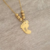 Mamia Personalized Baby Foot Bead Ball Necklace, Gold Stainless Steel (READY IN 3 DAYS!)