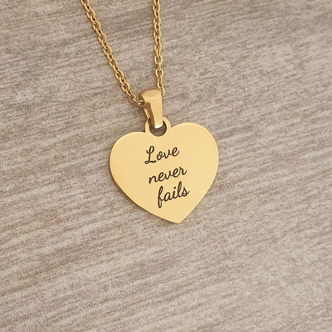 personalized gold heart necklace