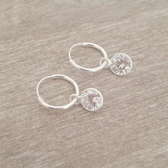 Silver hoop earrings with CZ Dangles
