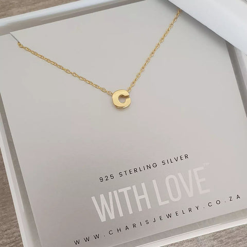 Gold initial necklace
