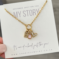 My Story Starter Necklace, Clip Open to Add Charms, Gold Tarnish proof (Charms sold separately)