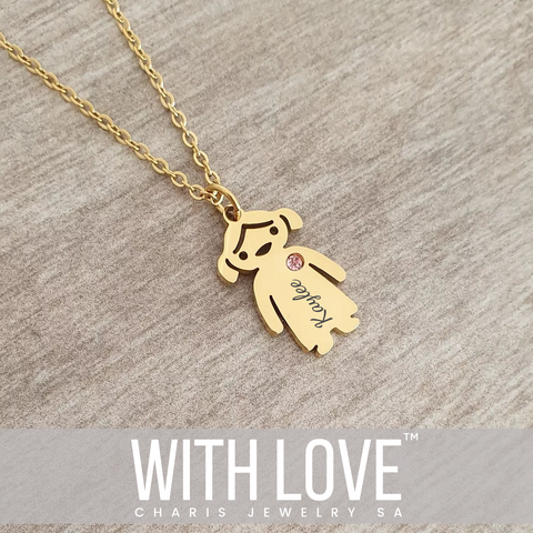 Maya Personalized Necklace, Gold Stainless Steel, 45-50cm chain (READY IN 3 DAYS!)