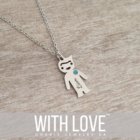 Maya Personalized Necklace, Stainless Steel, 45-50cm chain