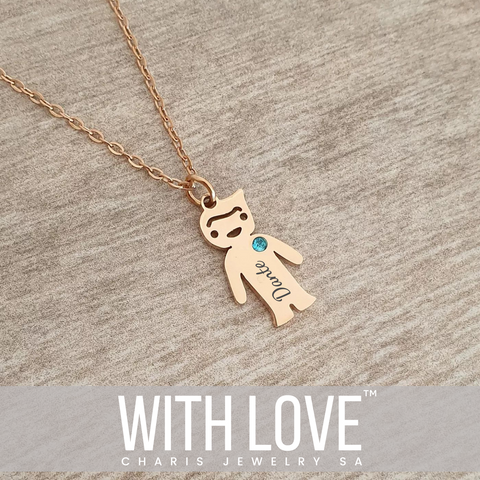 Maya Personalized Necklace, Rose Gold Stainless Steel, 45-50cm chain (READY IN 3 DAYS!)