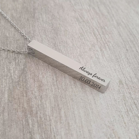 Milani Personalized Bar Necklace, Stainless Steel