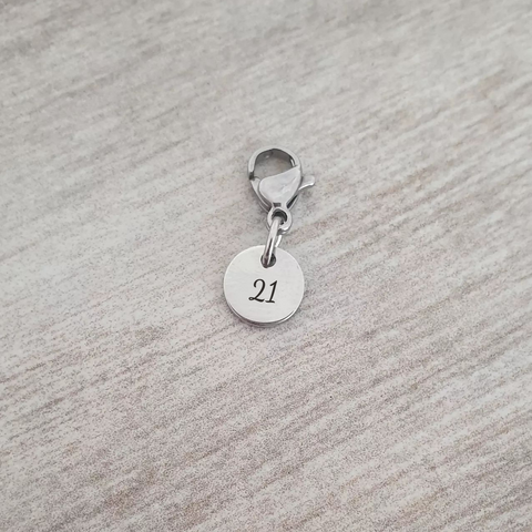 My Love Story Personalized Initial / Number Mini Clip On Charm, Stainless Steel, Size:  Tiny 8mm