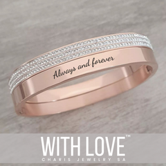 Personalized rose gold bangles