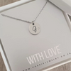 Gem Mini Initial Personalized Disc Necklace, Stainless Steel, Size: 13mm on 45cm chain (READY IN 3 DAYS!)