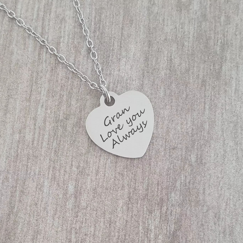 personalized heart necklace