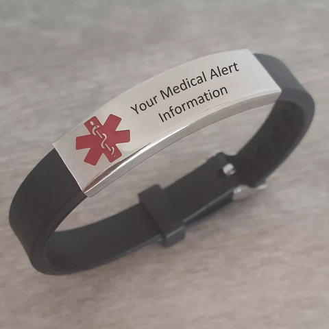 Zach Personalized Medical Alert Wrist Strap, Stainless Steel, Adjustable Strap (READY IN 3 DAYS)