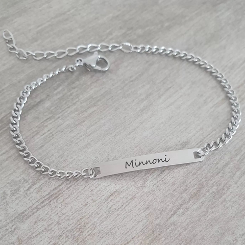 Minnoni Personalized Stainless Steel bracelet, Adjustable Size: 17-21cm (READY IN 3 DAYS!)