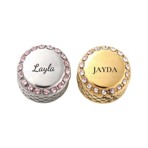 Charis Love Story Personalized European Charm, Gold / Silver Stainless Steel