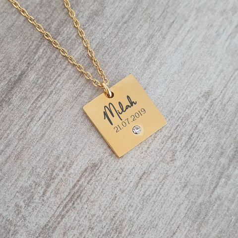 Stella Personalized Necklace, Gold Stainless Steel, Size: 15mm on 45cm chain (READY IN 3 DAYS!)