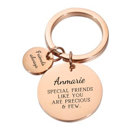 Kayleigh Rose Gold Personalized Keyring, Stainless Steel