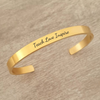 Calah Personalized Cuff Bangle, Gold Stainless Steel Regular Size: 65mm Diameter (READY IN 3 DAYS)