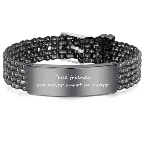 Zanna Black Personalized Stainless Steel bracelet, Adjustable Strap (Ready in 3 Days)