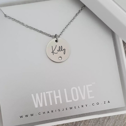 Gemma Personalized Necklace, Stainless Steel, Size: 15mm on 45cm  (READY IN 3 DAYS)