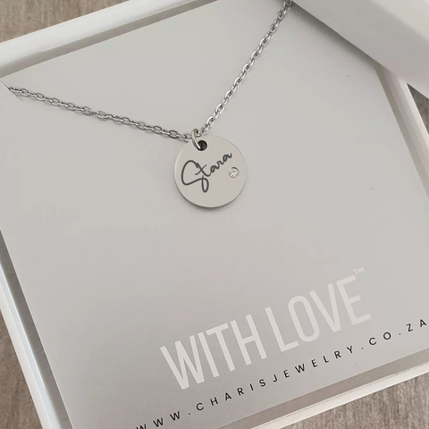 Personalized disc necklace