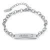 Gianna Personalized Stainless Steel CZ ID bracelet, Adjustable up to 21cm (READY IN 3 DAYS)