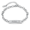 Gianna Personalized Stainless Steel CZ ID bracelet, Adjustable up to 21cm (Ready in 3 Days)